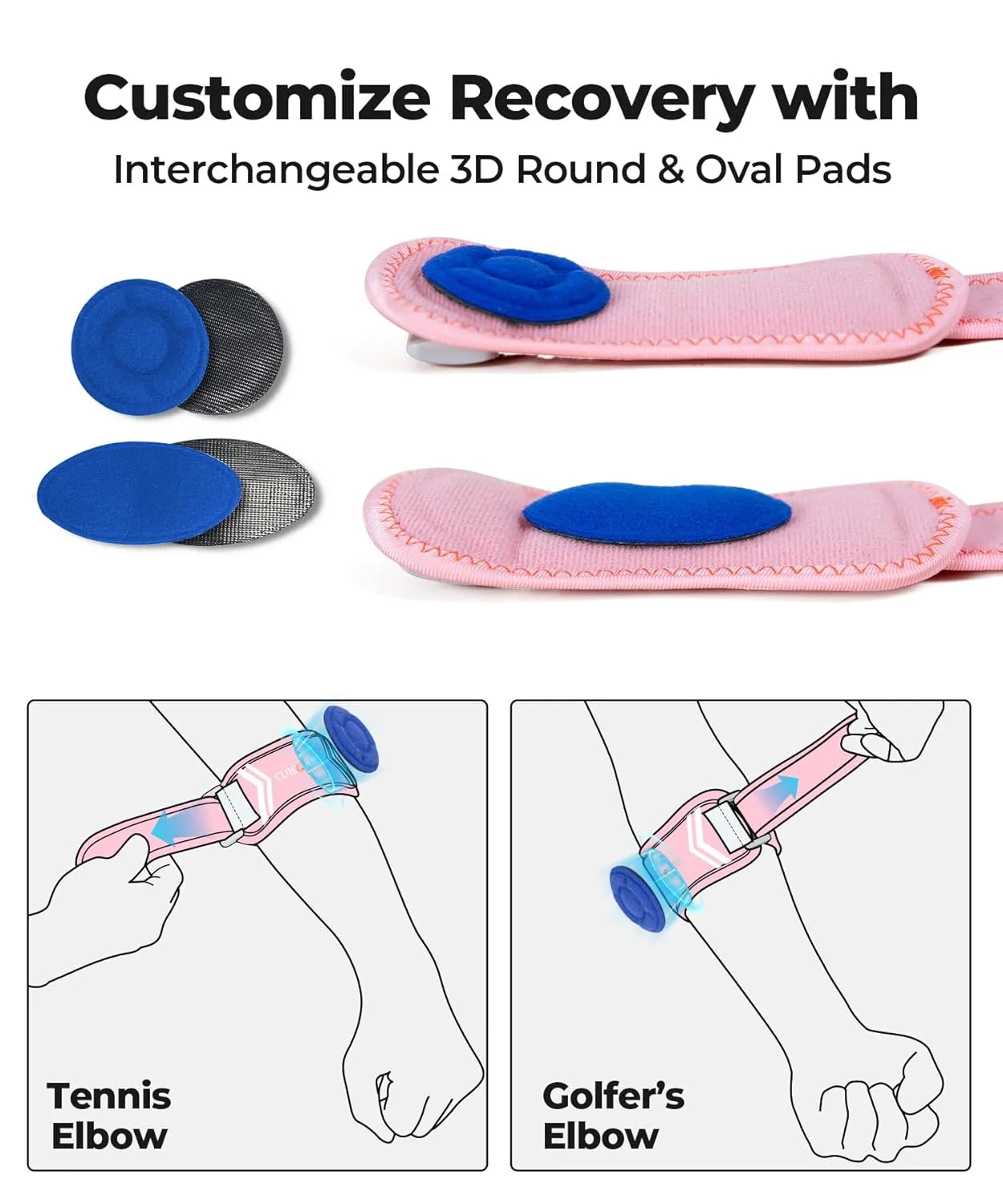 Elbow Brace for Tennis & Golfers Pain Relief, 2025 New Updated Tennis Elbow Strap with Breathable Fabric, All Day Comfort Tendonitis Elbow Brace for Sports and Daily Life (Pink)