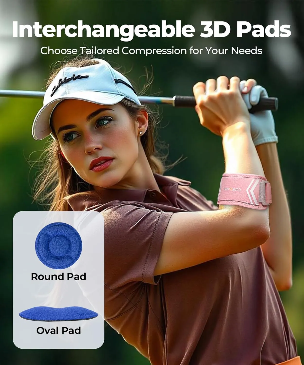 Elbow Brace for Tennis & Golfers Pain Relief, 2025 New Updated Tennis Elbow Strap with Breathable Fabric, All Day Comfort Tendonitis Elbow Brace for Sports and Daily Life (Pink)