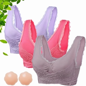 Ellielift Comfy Corset Bra Front Cross Side Buckle Lace Bras, Kendally Bras for Older Women