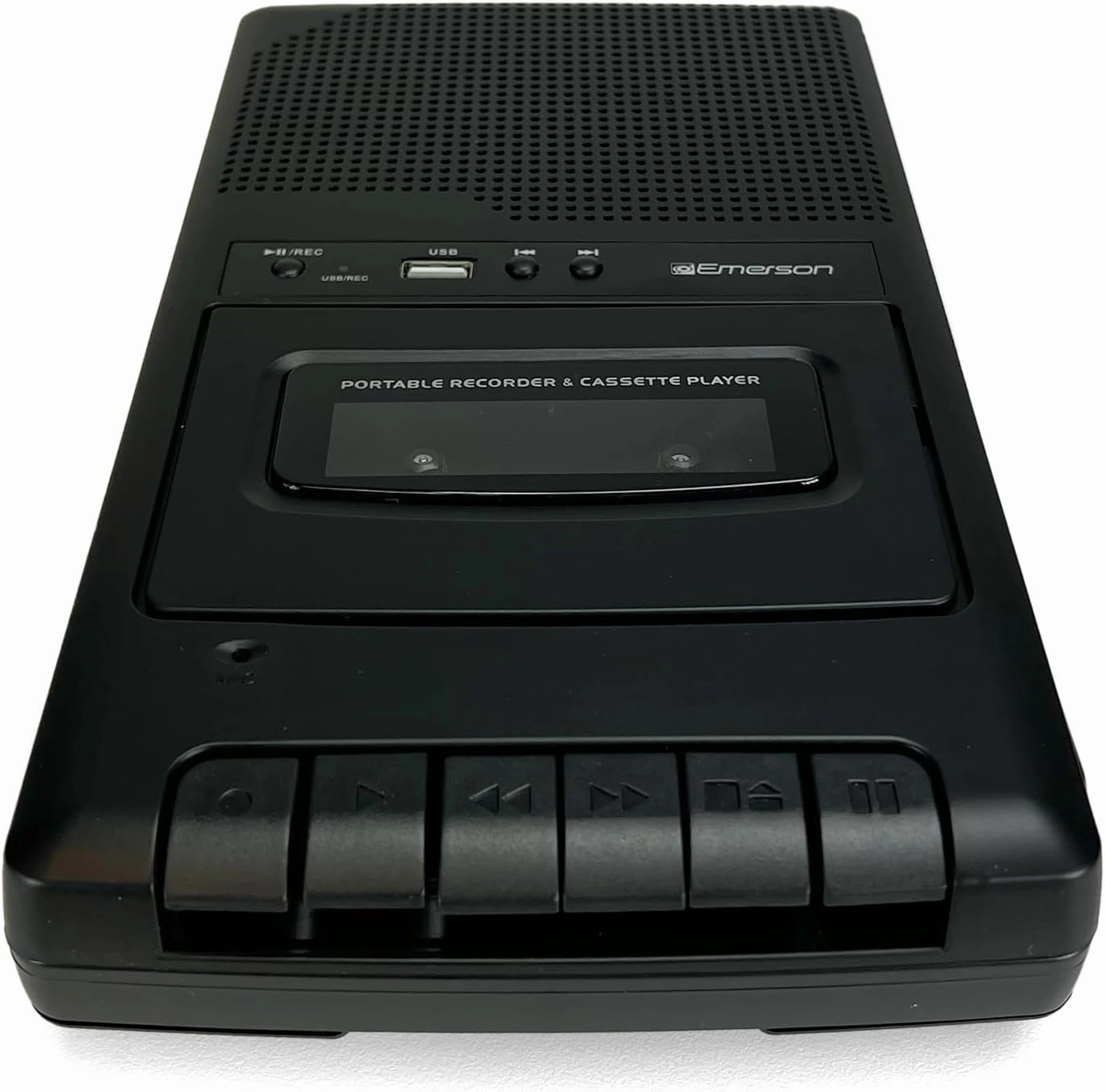 Emerson EPC-3000 Portable Cassette Player and Recorder with Built-in Speaker, Microphone, AM/FM Radio, and 4-Way Power Supply – Perfect for Playback, Recording, and Retro Music Lovers