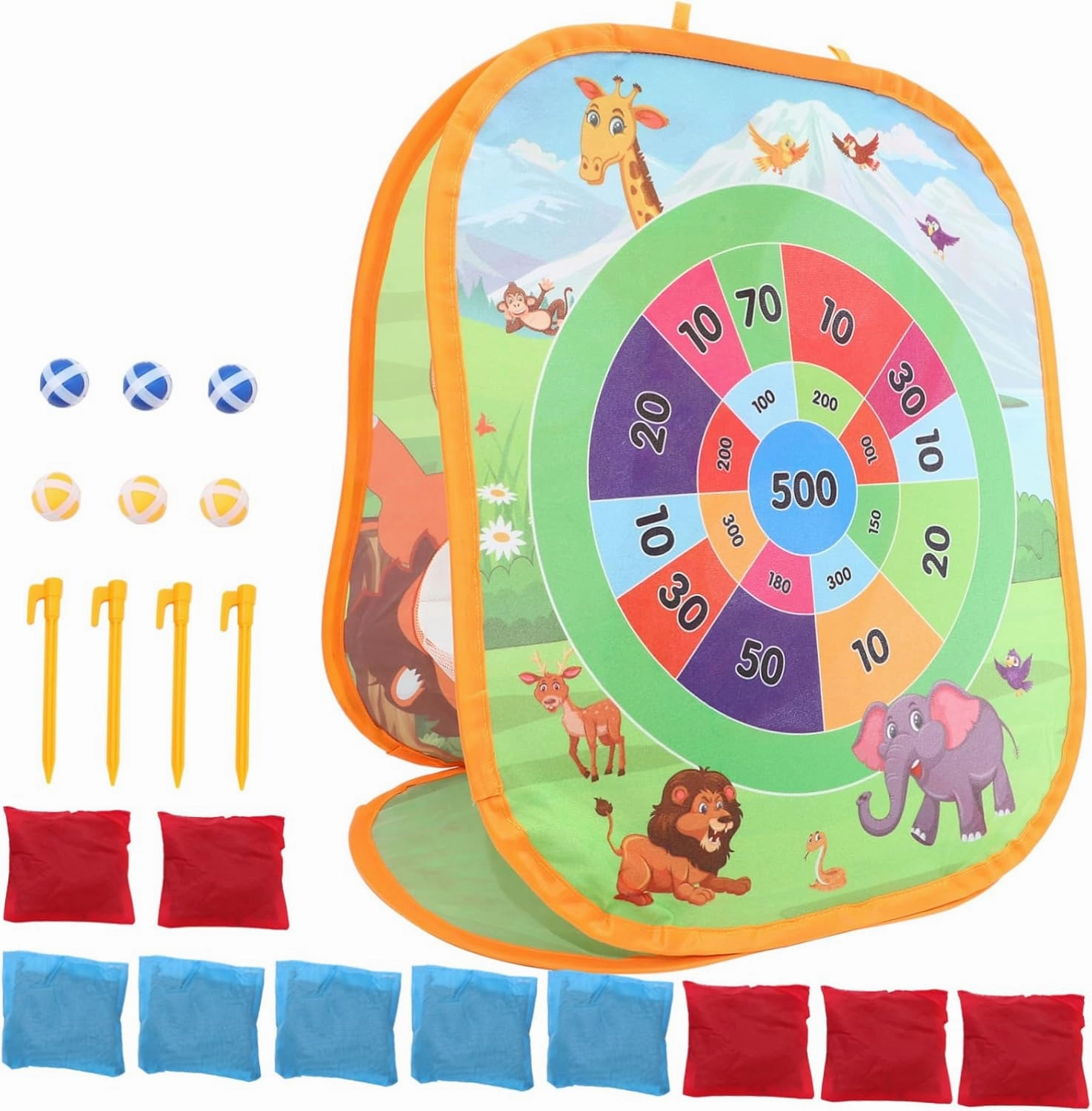 ERINGOGO Educational Boys and Girls Set Bean Bag Toss Game Toys Small Bean Bags Indoor Outdoor Play Tent