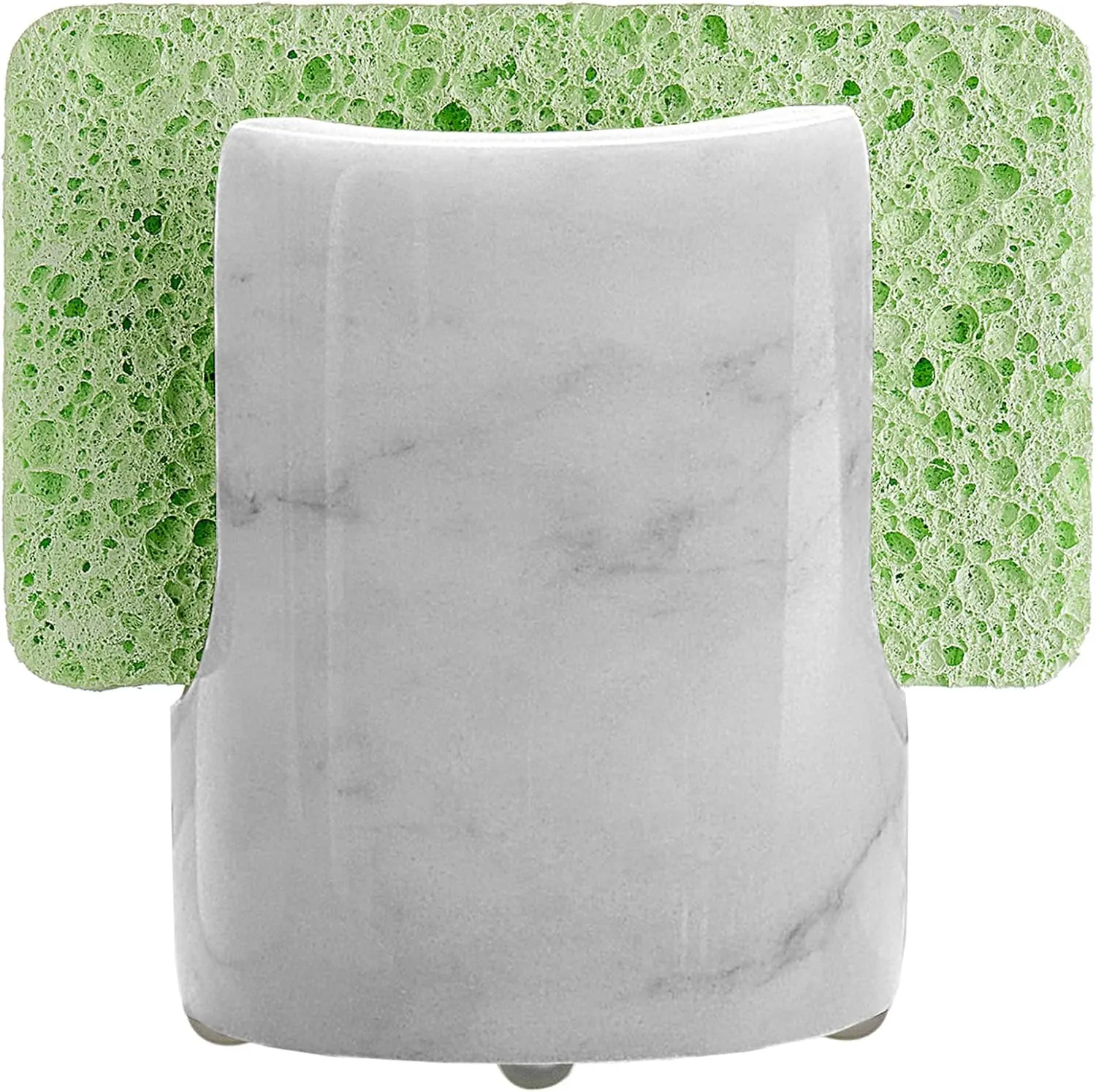 EverbKing Marble Sponge Holder: Rustic Farmhouse Kitchen Decor, Scouring Pad & Sponge Rack