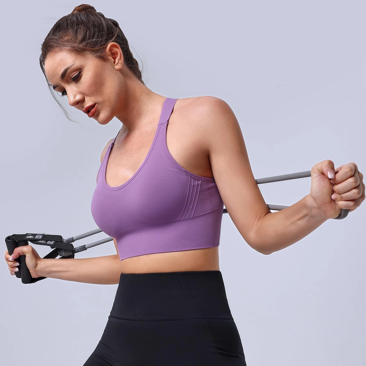 Evercute Adjustable Sports Bras for Women 3/4 Pack Racerback High Support Bras Padded Workout Bras Seamless Yoga Athletic Bra