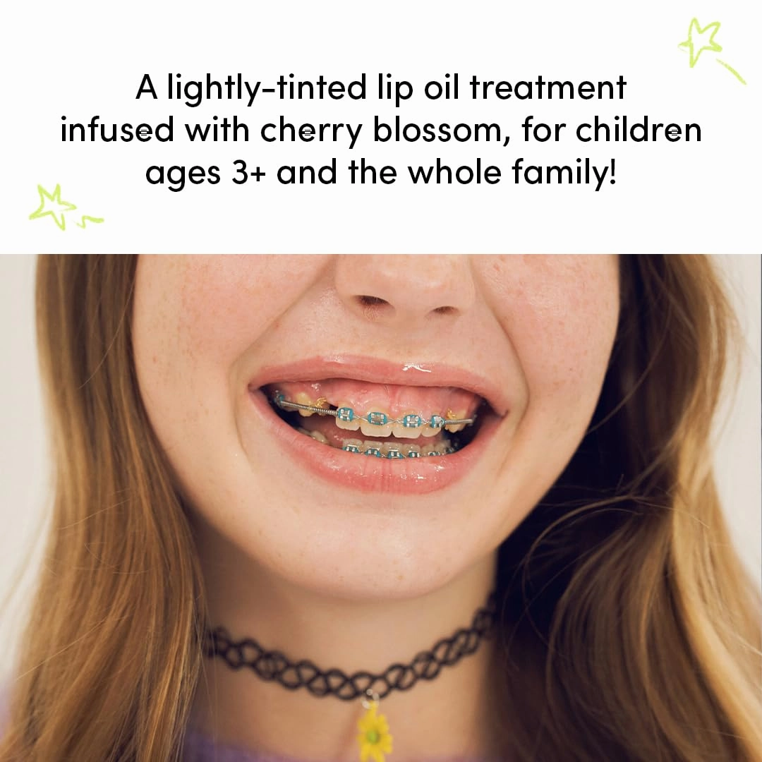 Evereden Kids Tinted Non Toxic Lip Gloss Kit: Ruby Red & Sakura Pink - Non Toxic Kids Makeup Kit for Girls - Vegan Makeup for Kids - Hydrating Kid Lip Gloss with Cherry, Peach, & Cranberry Oils