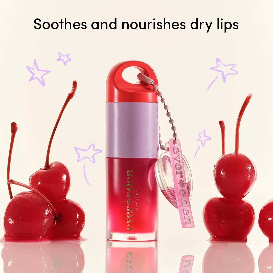 Evereden Kids Tinted Non Toxic Lip Gloss Kit: Ruby Red & Sakura Pink - Non Toxic Kids Makeup Kit for Girls - Vegan Makeup for Kids - Hydrating Kid Lip Gloss with Cherry, Peach, & Cranberry Oils