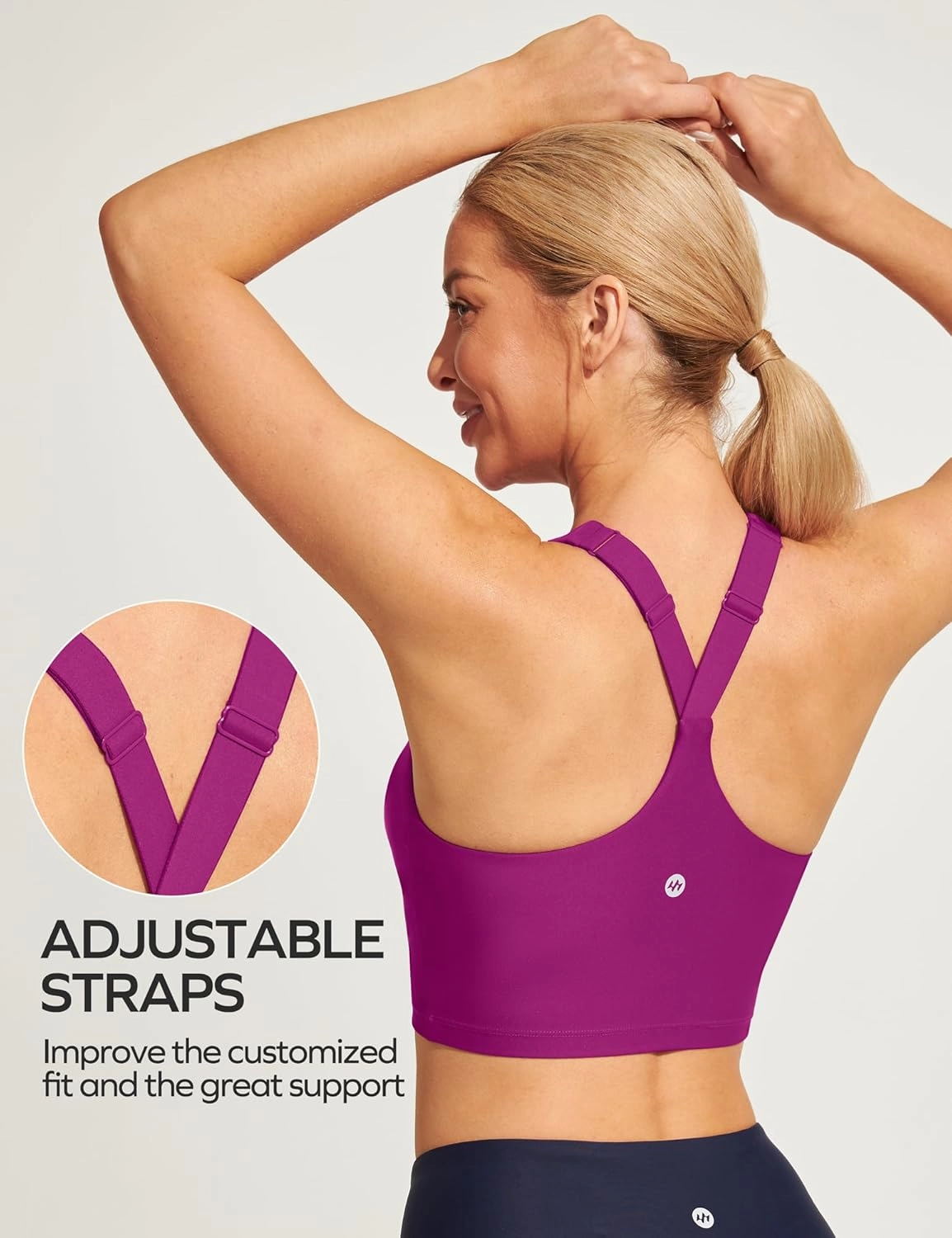 Ewedoos Bikini Tops for Women Quick Dry UPF 50  Bathing Suit Tops for Women Adjustable Strap Padded Sports Bra Swim Top Only