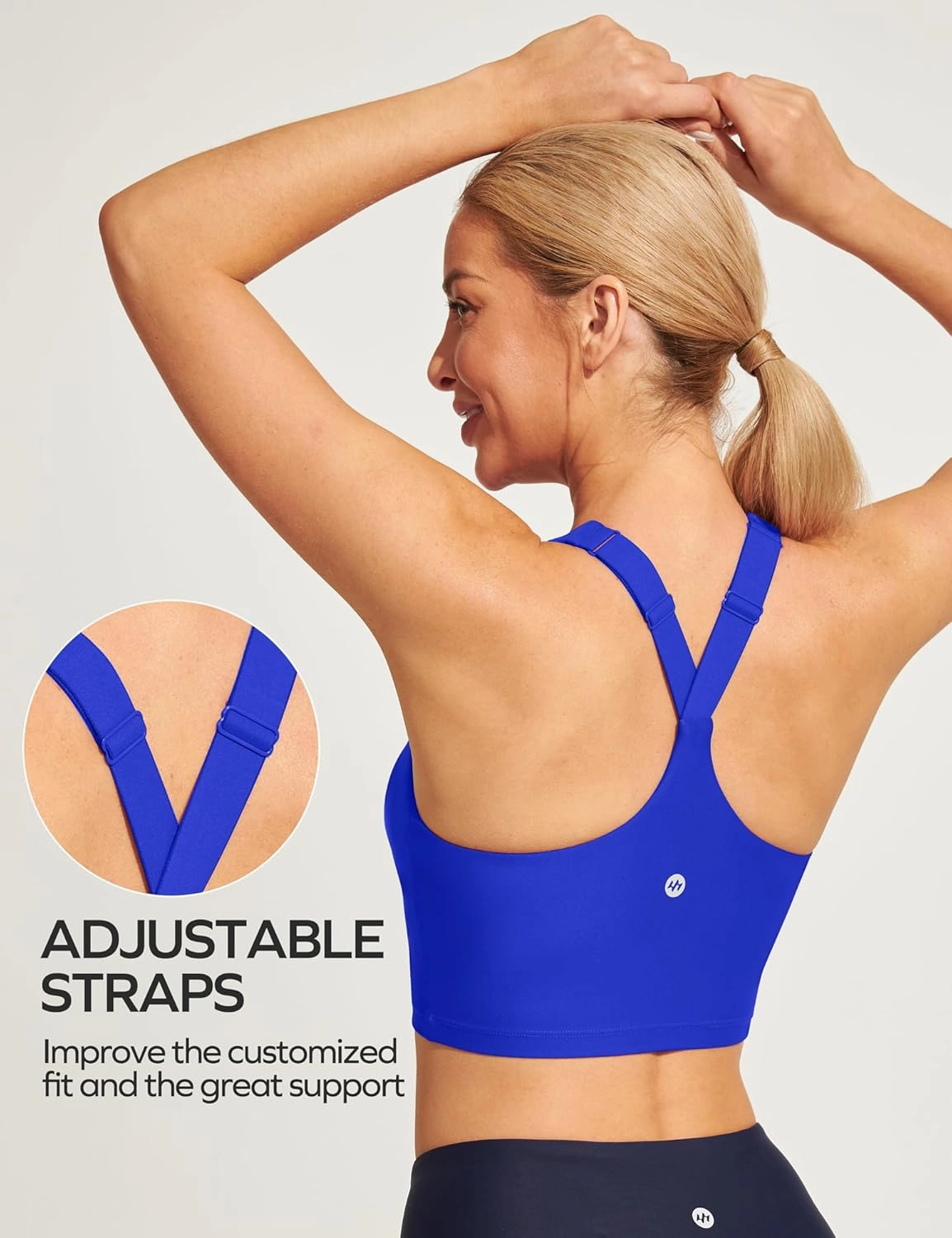 Ewedoos Bikini Tops for Women Quick Dry UPF 50  Bathing Suit Tops for Women Adjustable Strap Padded Sports Bra Swim Top Only