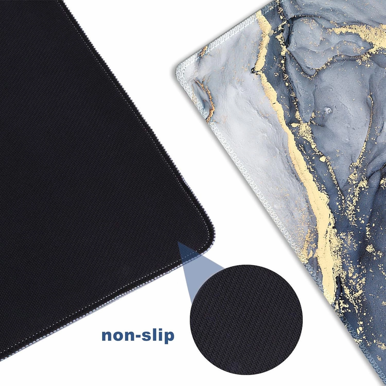 Extended Gaming Mouse Pad XXL ArtSo Large Keyboard Mat Long Mousepad Desk Decor Writing Pad Non Slip Rubber Base Stitched Edges for Work, Game, Office, Home, 35.1" x 15.7", Gilt Marble
