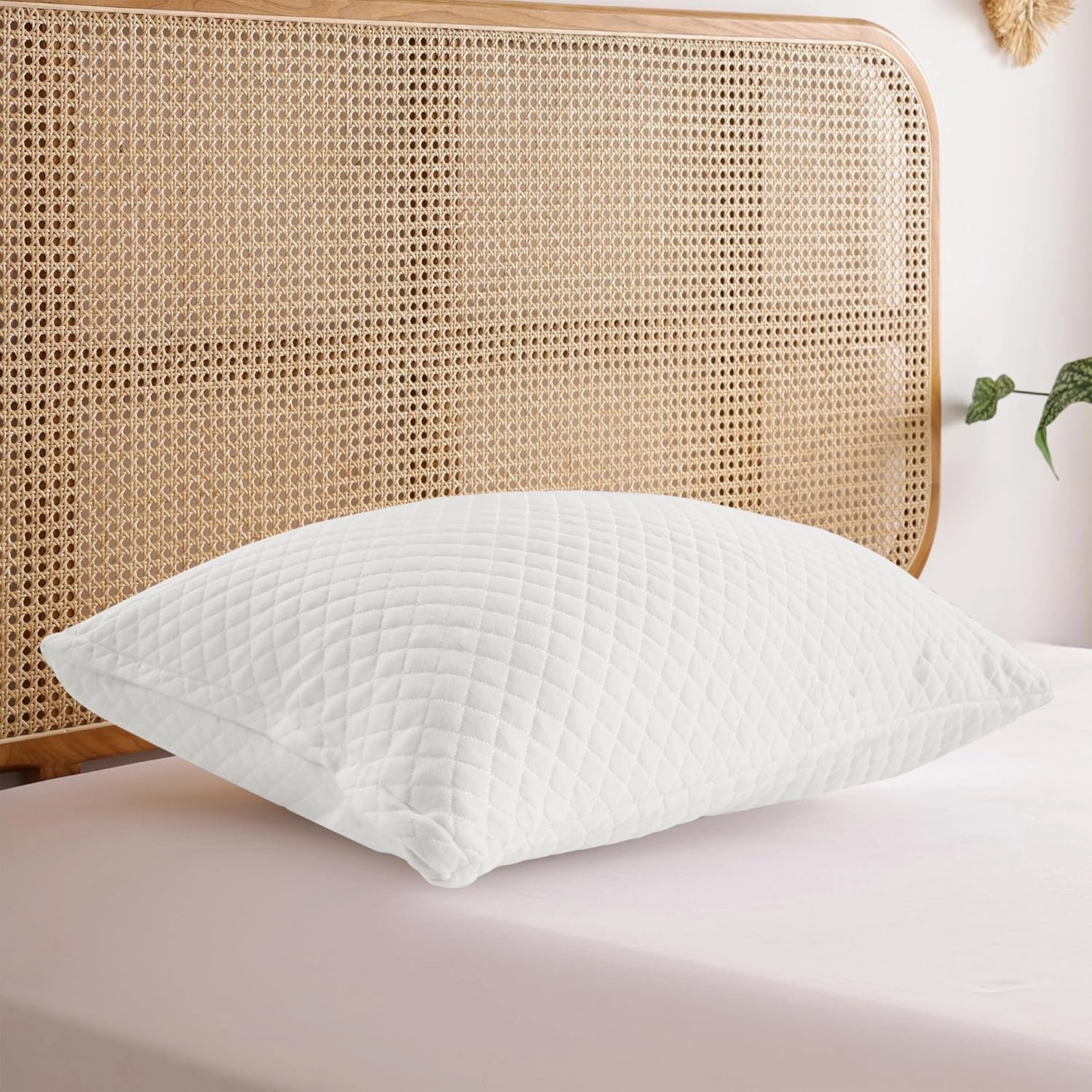 Extra Firm Pillow Standard Size 26 x 18 inch, Bed Pillow with Adjustable Insert and 1 Cooling Pillowcase, Not Only Provides Stronger Support But Aslo Comfortable
