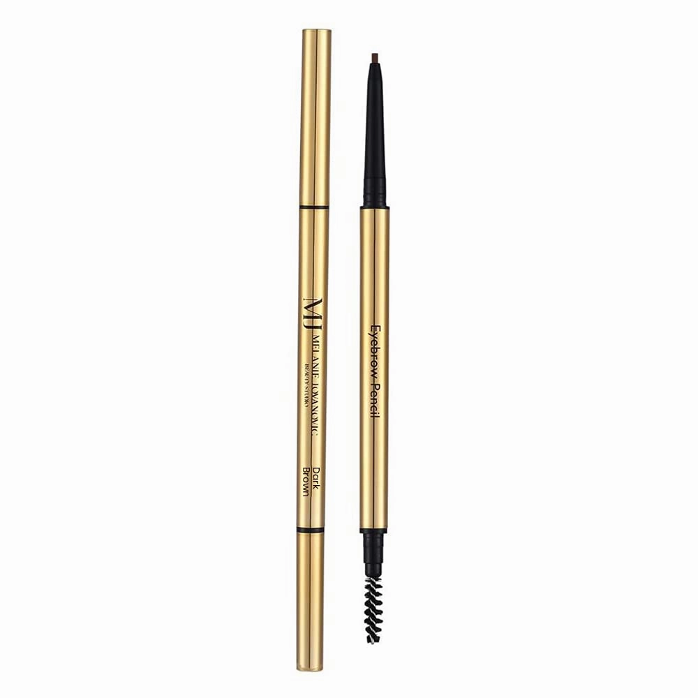 Eyebrow Definer Pencil | Fill in Draw Fine Lines and add volume to your Brows | Long Lasting and Waterproof | Precision Smart Double Ended Design | Mela Beauty Studio Professional Makeup (Dark Brown)