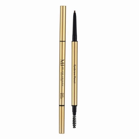 Eyebrow Definer Pencil | Fill in Draw Fine Lines and add volume to your Brows | Long Lasting and Waterproof | Precision Smart Double Ended Design | Mela Beauty Studio Professional Makeup (Dark Brown)