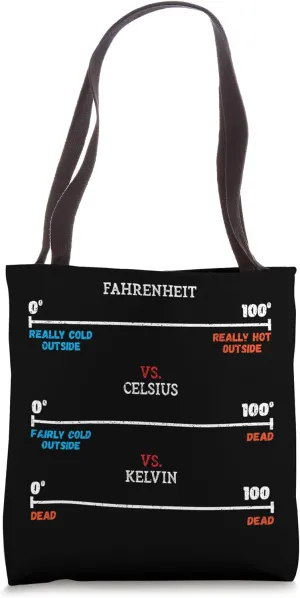Fahrenheit vs Celsius vs Kelvin Science Humour Chemistry Tote Bag