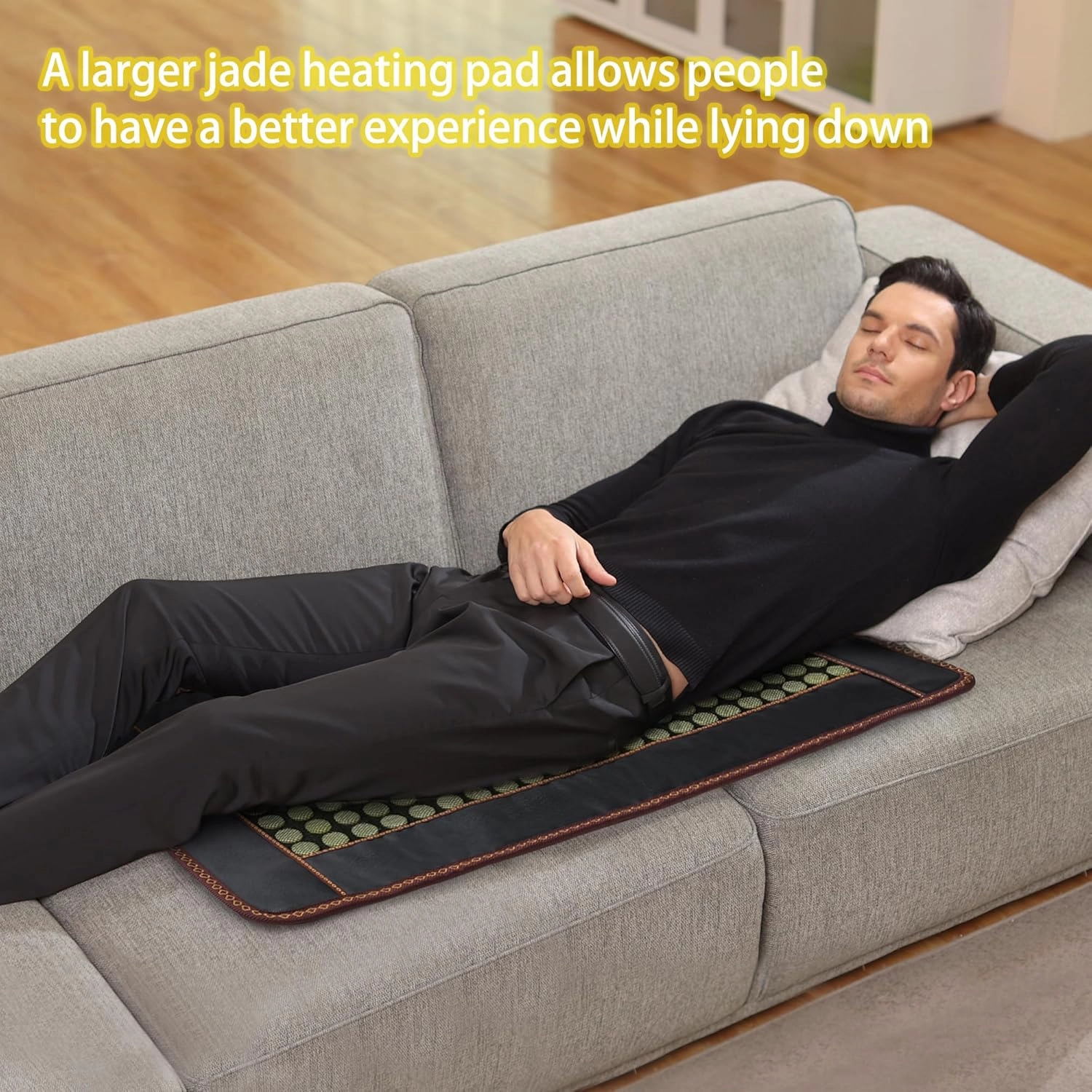 Far Infrared Heating Pad, Natural Jade and 2 Different Tourmaline Large Heating Pad, Electric Heating Pads for Back Abdomen, Auto Shut Off Function, 41.5" X 24",Mothers Day Gifts for Women Mom