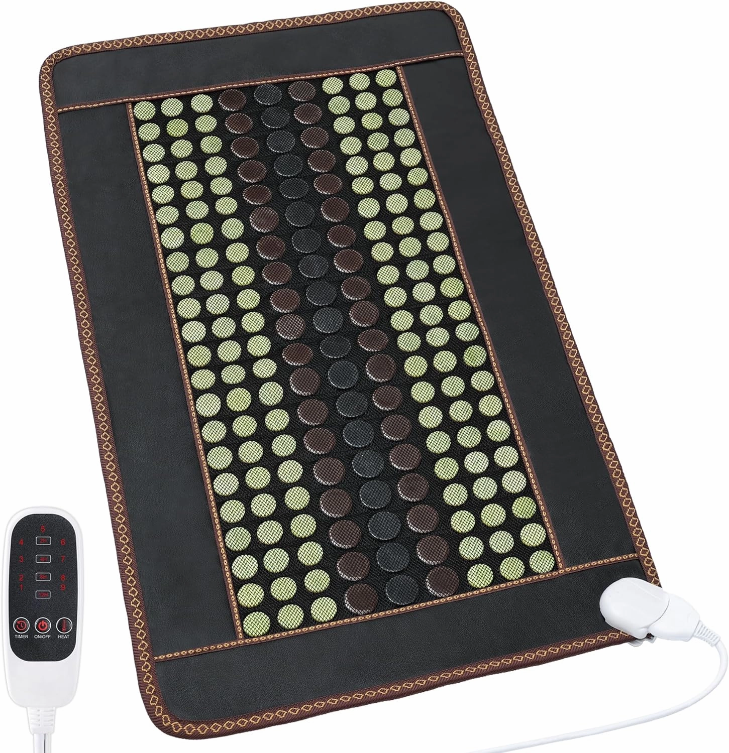 Far Infrared Heating Pad, Natural Jade and 2 Different Tourmaline Large Heating Pad, Electric Heating Pads for Back Abdomen, Auto Shut Off Function, 41.5" X 24",Mothers Day Gifts for Women Mom