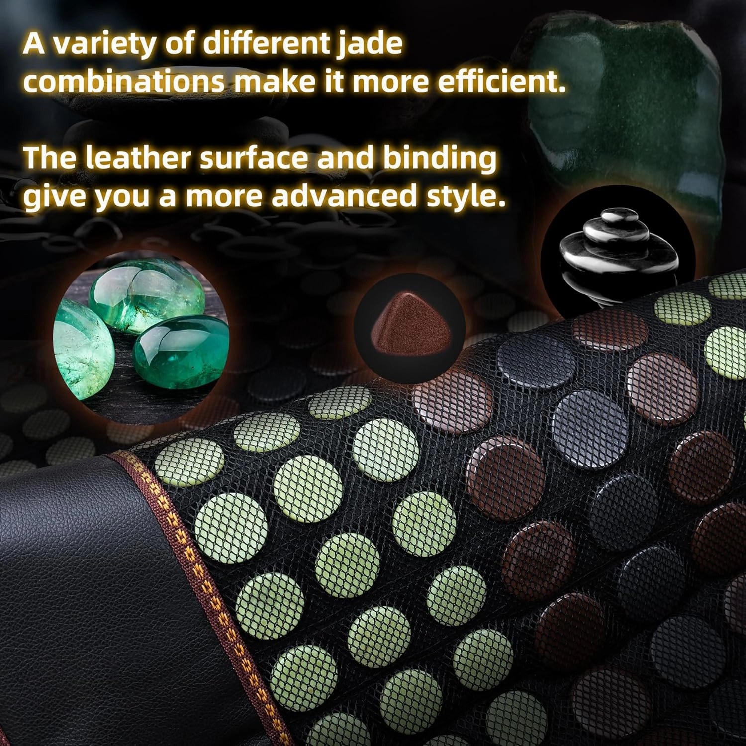 Far Infrared Heating Pad, Natural Jade and 2 Different Tourmaline Large Heating Pad, Electric Heating Pads for Back Abdomen, Auto Shut Off Function, 41.5" X 24",Mothers Day Gifts for Women Mom