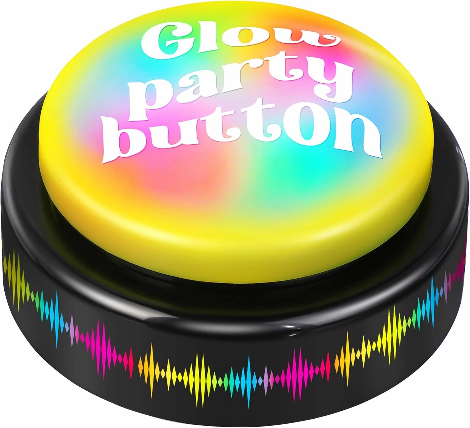 Feekoon 1 Pack Dance Party Button, Plays 10 EDM Tracks, 30 Second Light Up Dance Bomb Button with Batteries Funny Gag Gift for Office, Classroom, Teachers, Coworkers & Friends