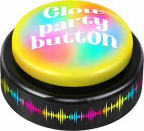Feekoon 1 Pack Dance Party Button, Plays 10 EDM Tracks, 30 Second Light Up Dance Bomb Button with Batteries Funny Gag Gift for Office, Classroom, Teachers, Coworkers & Friends