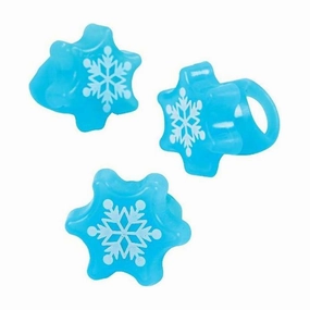 Flashing Snowflake Light Up Rings 12/pk