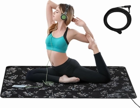 Floral Printed Universal Grounding Mat Kit, 23.6x35.4 Inch Bed Mat with 15 Ft Grounding Cord, Yoga Pad for Better Sleep, Stress & Pain Relief, Anxiety Reduction