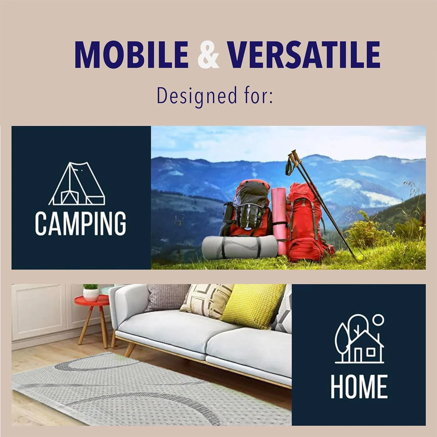 FoamTouch Variety of 3"-4" Foam Roll Up Camping Mattress