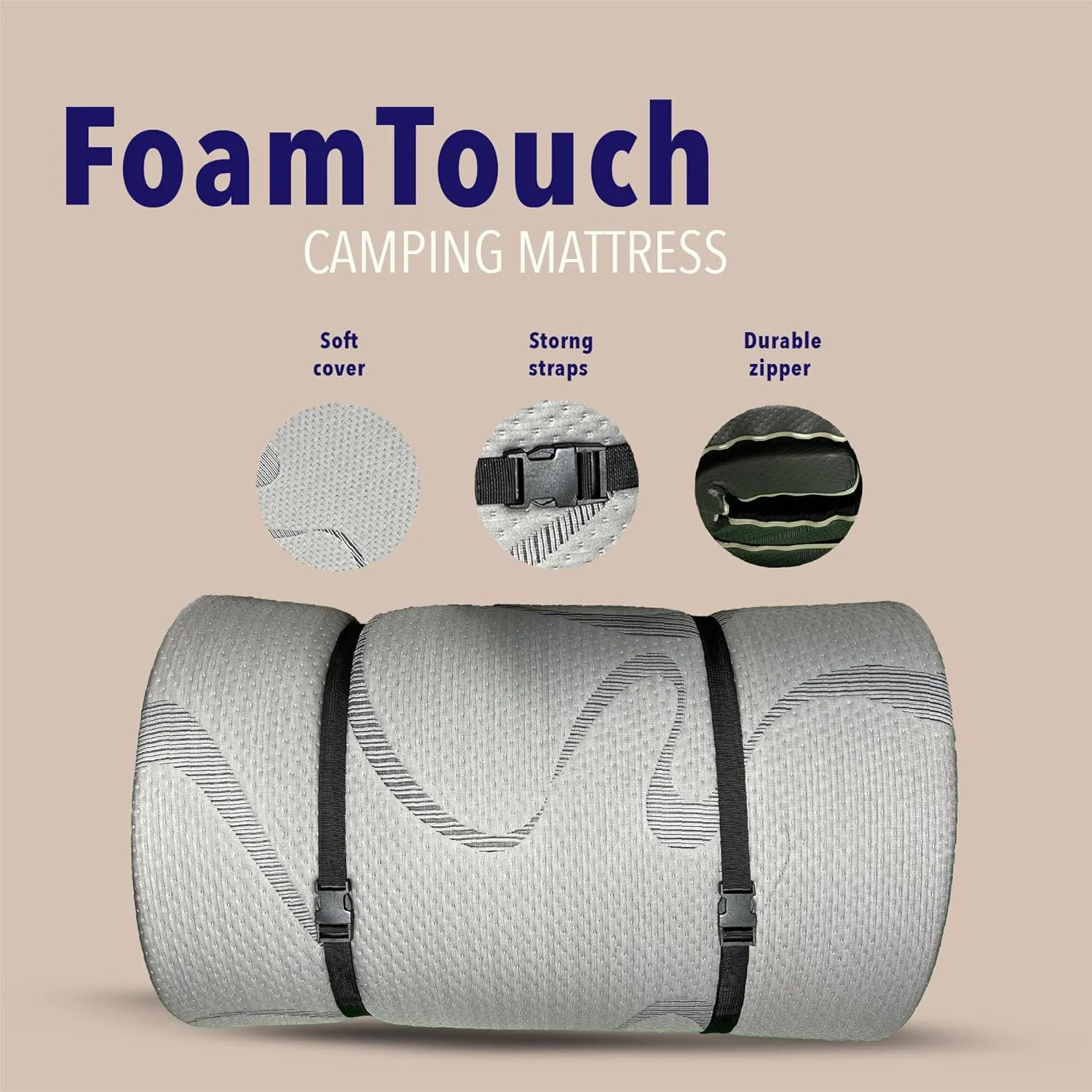 FoamTouch Variety of 3"-4" Foam Roll Up Camping Mattress