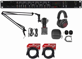 Focusrite Scarlett OctoPre 8-Ch Microphone Mic Preamp Boom Mic Headphones Cables
