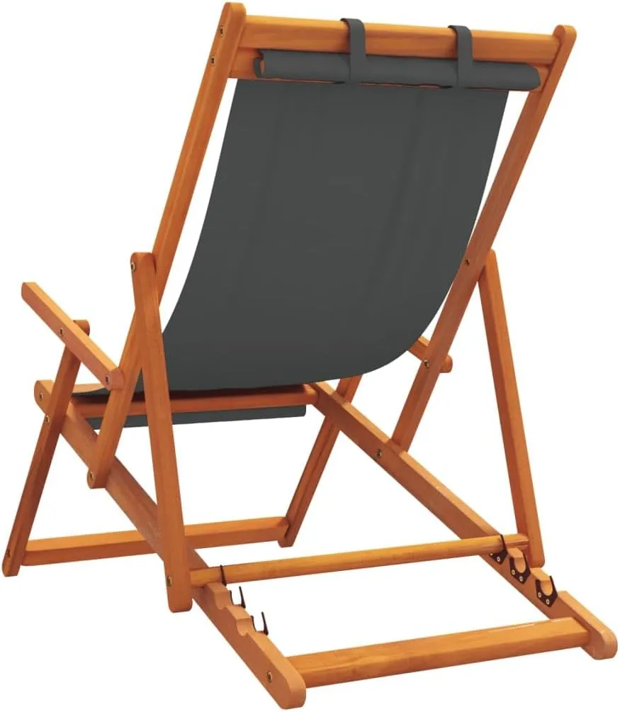 Folding Beach Chairs Gray Fabric Reclining Camping Chair, Portable Outdoor Chairs for Patio, Lawn, Foldable & Lightweight, Adults, Set of