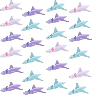 Forest & Twelfth 7" Foam Axolotl Glider, 24 Pcs Toy Glider Airplanes for Kids, Durable & Lightweight Hand Throwing Flying Plane, Flying Axolotl Party Favors, Outdoor Toys, Pinata Stuffers for Kids