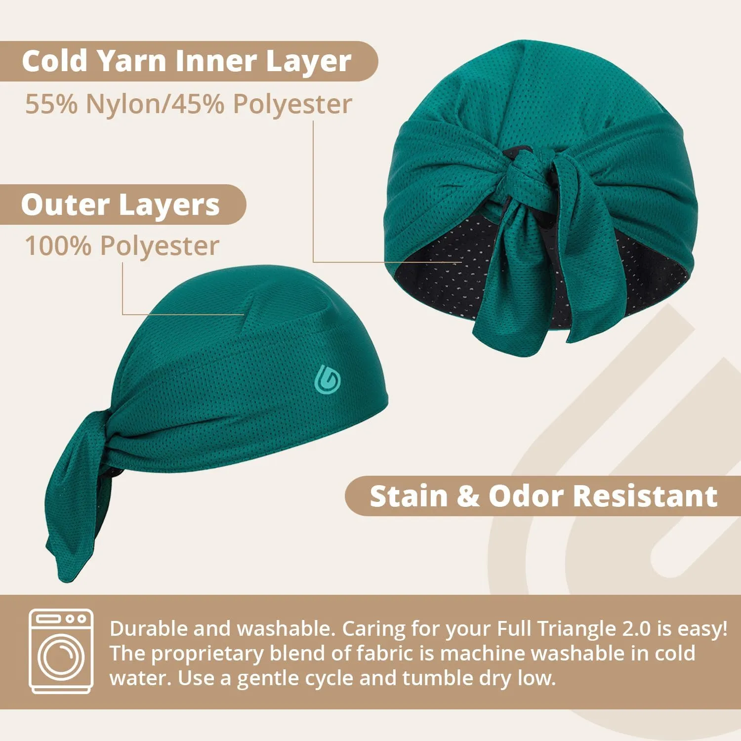 Full Triangle 2.0, Tri-Layer EvapoCOOL Ventilation Technology, Adjustable Tie Full Coverage Bandana