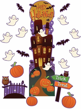 Fun Express Halloween All-in-One Door Decor Kit - Spooky Halloween Classroom & Home Decorations for Kids’ Activities Parties DIY Projects & More - Perfect for Halloween Fun - 35 Pieces