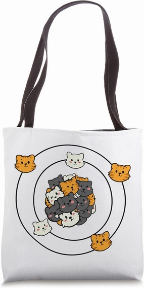 Funny Cat Ion Atom Kitten Molecule Proton Electron Kitty Tote Bag