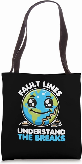 Funny Earth Fault Lines - Understand The Breaks Tote Bag