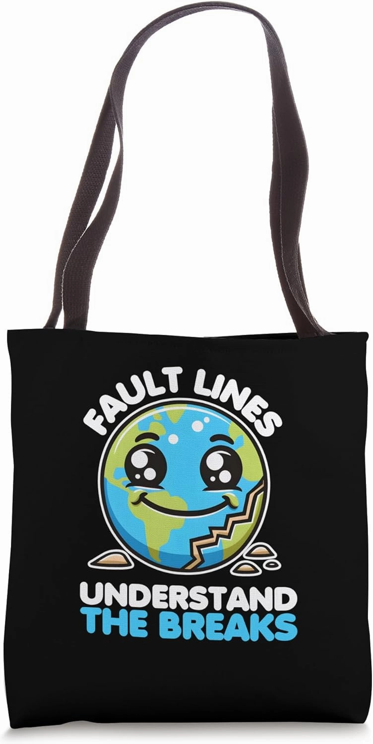 Funny Earth Fault Lines - Understand The Breaks Tote Bag