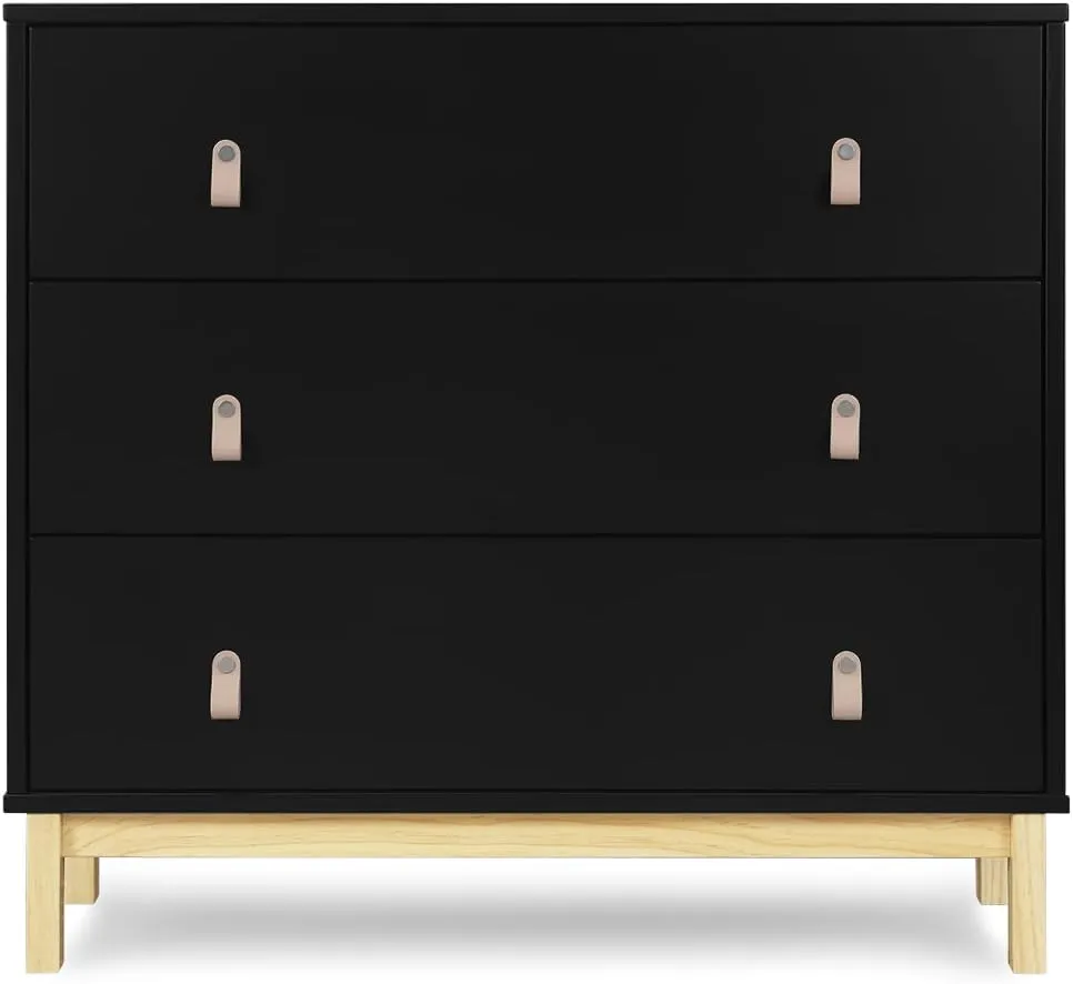 GAP babyGap Legacy 3 Drawer Dresser with Leather Pulls, Ebony/Natural