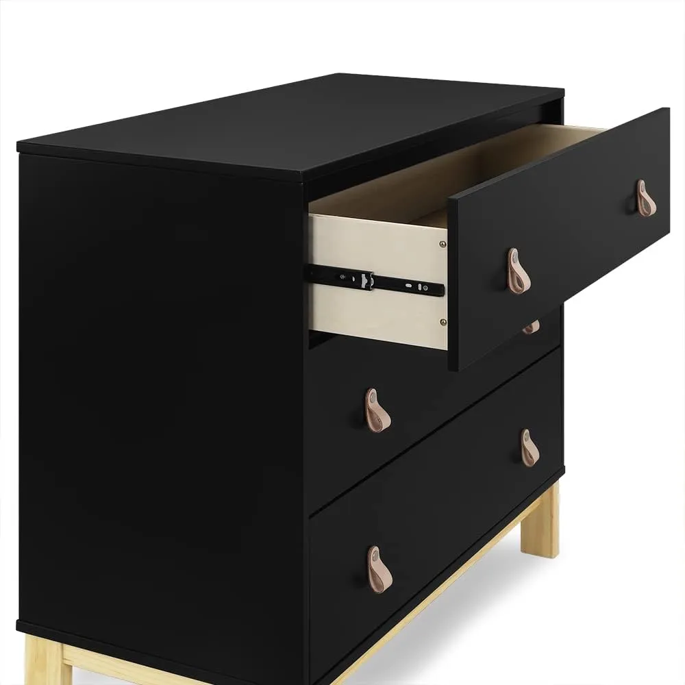 GAP babyGap Legacy 3 Drawer Dresser with Leather Pulls, Ebony/Natural