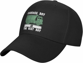 Garbage Day is The Best Day Fashionable Casquette Hat Breathable Adjustable Strap for Comfort Style Black