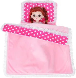 Garneck 1set Miniature Bedding for Dollhouse Bedroom Includes Mattress Comforter and Pillow Cute Dollhouse Accessories Soft Fabrics Charming Patterns for Boys and Girls and Craft Makers