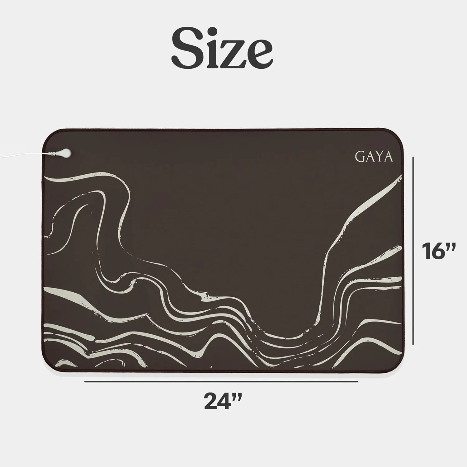 GAYA Grounding Mat for Feet, Sleep Improvement, Back Pain Relief, Muscle Relaxation & Stress, Earthing Pads for Bed, Ground for Desk, Earth Mats, Bedding Pad (24''X16'')