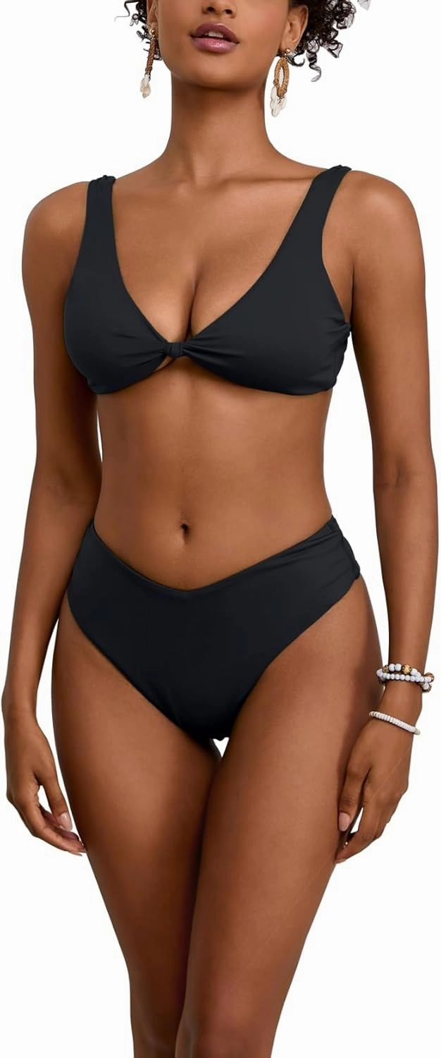 geluboao Bikini Sets for Women Cheeky High Waisted Kont Front Adjustable Two Piece Swimsuit