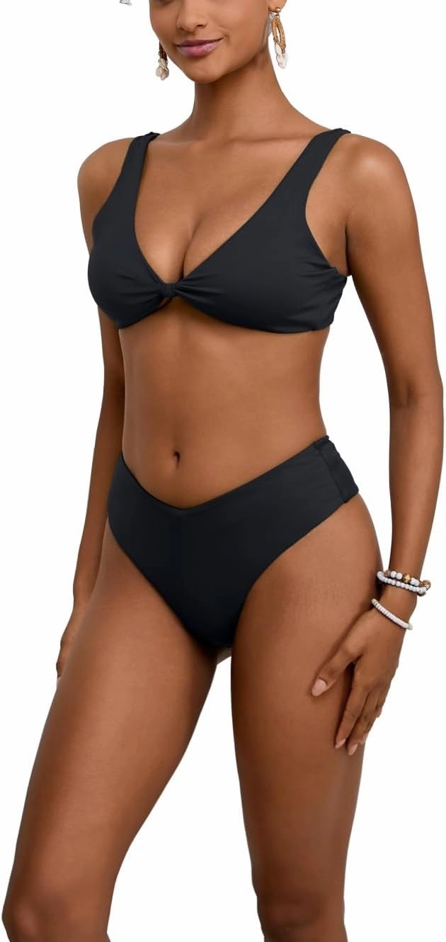 geluboao Bikini Sets for Women Cheeky High Waisted Kont Front Adjustable Two Piece Swimsuit
