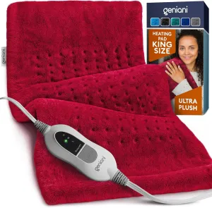 GENIANI XL Heating Pad for Back Pain & Menstrual Pain Relief, FSA HSA Eligible, Auto Shut Off, Machine Washable, Moist Heat Pad for Neck and Shoulder, Cramps Relief, Heat Patche Viva Magenta 12'‘×24’’