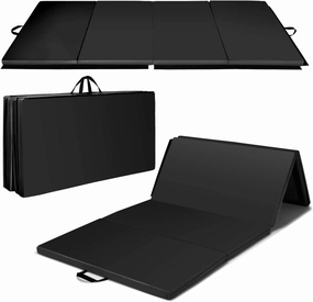 Giantex 4'x8' Gymnastics Mat, 2" Thick Folding Tumbling Mat with Carrying Handles, Foldable Gym Mat with Hook and Loop Fastener, Cheer Mats for Kids Adults Home Exercise Aerobics Fitness