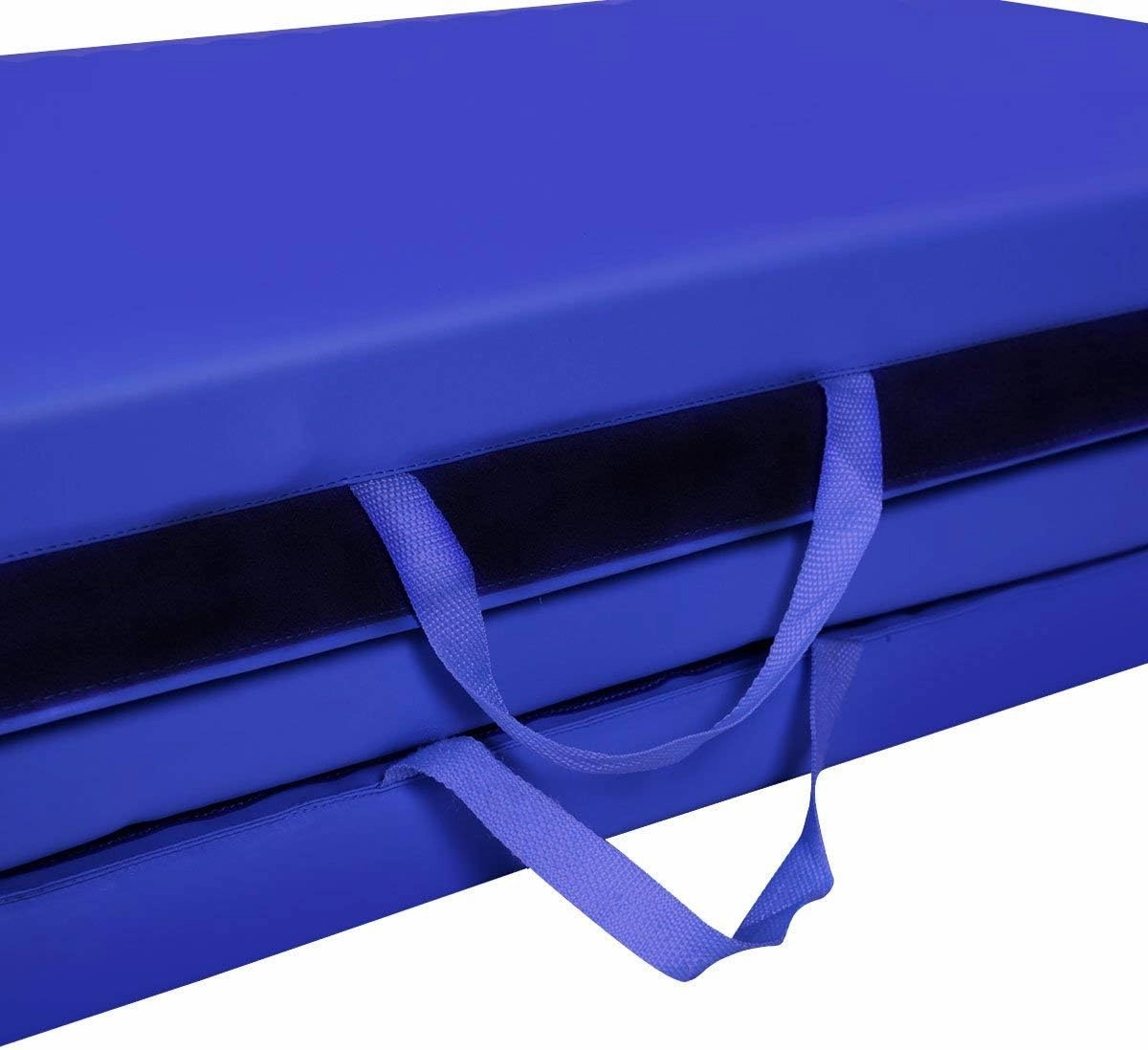 Giantex 4'x8' Gymnastics Mat, 2" Thick Folding Tumbling Mat with Carrying Handles, Foldable Gym Mat with Hook and Loop Fastener, Cheer Mats for Kids Adults Home Exercise Aerobics Fitness