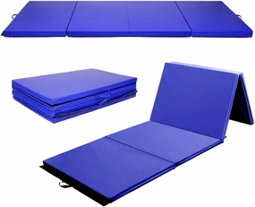 Giantex 4'x8' Gymnastics Mat, 2" Thick Folding Tumbling Mat with Carrying Handles, Foldable Gym Mat with Hook and Loop Fastener, Cheer Mats for Kids Adults Home Exercise Aerobics Fitness