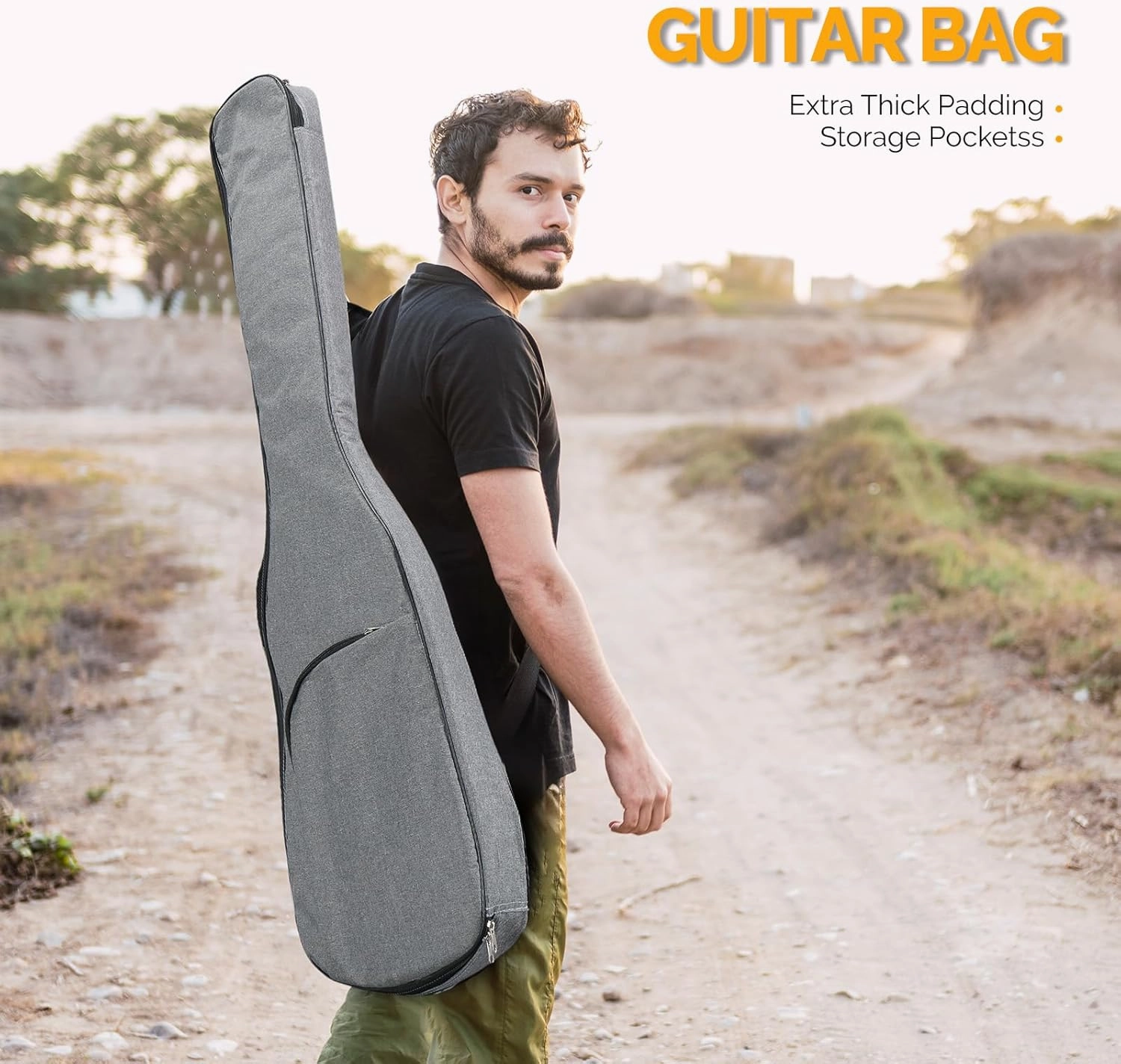 GLARRY Bass Guitar Full Size 4 String Exquisite Stylish Bass with Guitar Bag Power Line and Wrench Tool (Black, IB-Style)