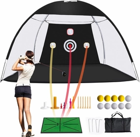 Golf Net, Golf Backyard Practice Net and Mat, Training Aid for Hitting,Driving,Indoor and Outdoor Use