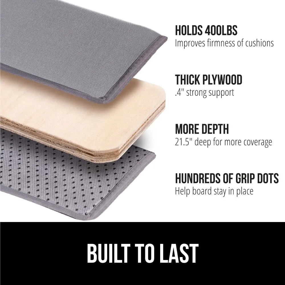 GORILLA GRIP Heavy Duty Couch Cushion Support Board to Fix Sagging Sofas, 21.5 x 70 Sofa, Thick Plywood Boards Add Strong Seat Supports, Stays in Place, Replacement Stuffing Under Couches, Gray