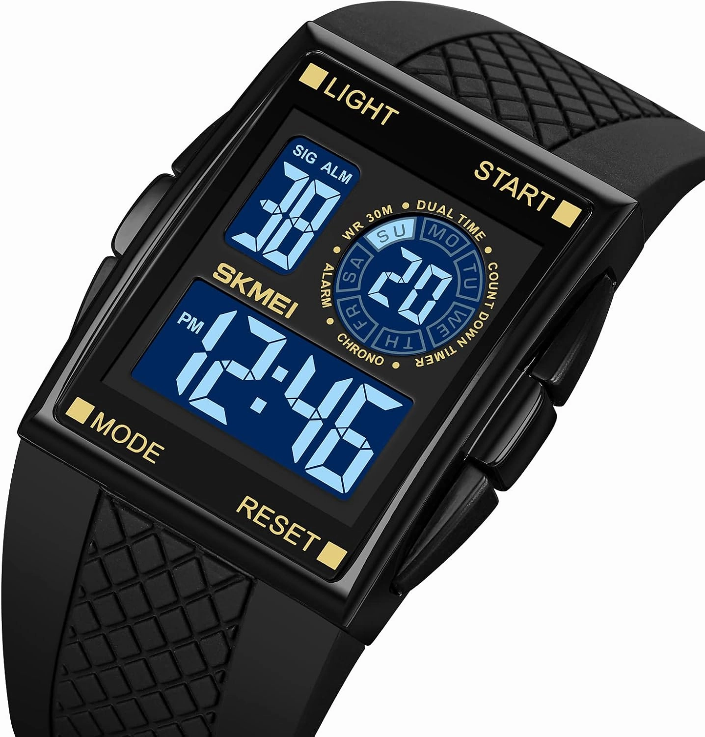 Gosasa Men Sports Military Watches Digital Airplane Shaped LED Light Waterproof Watches