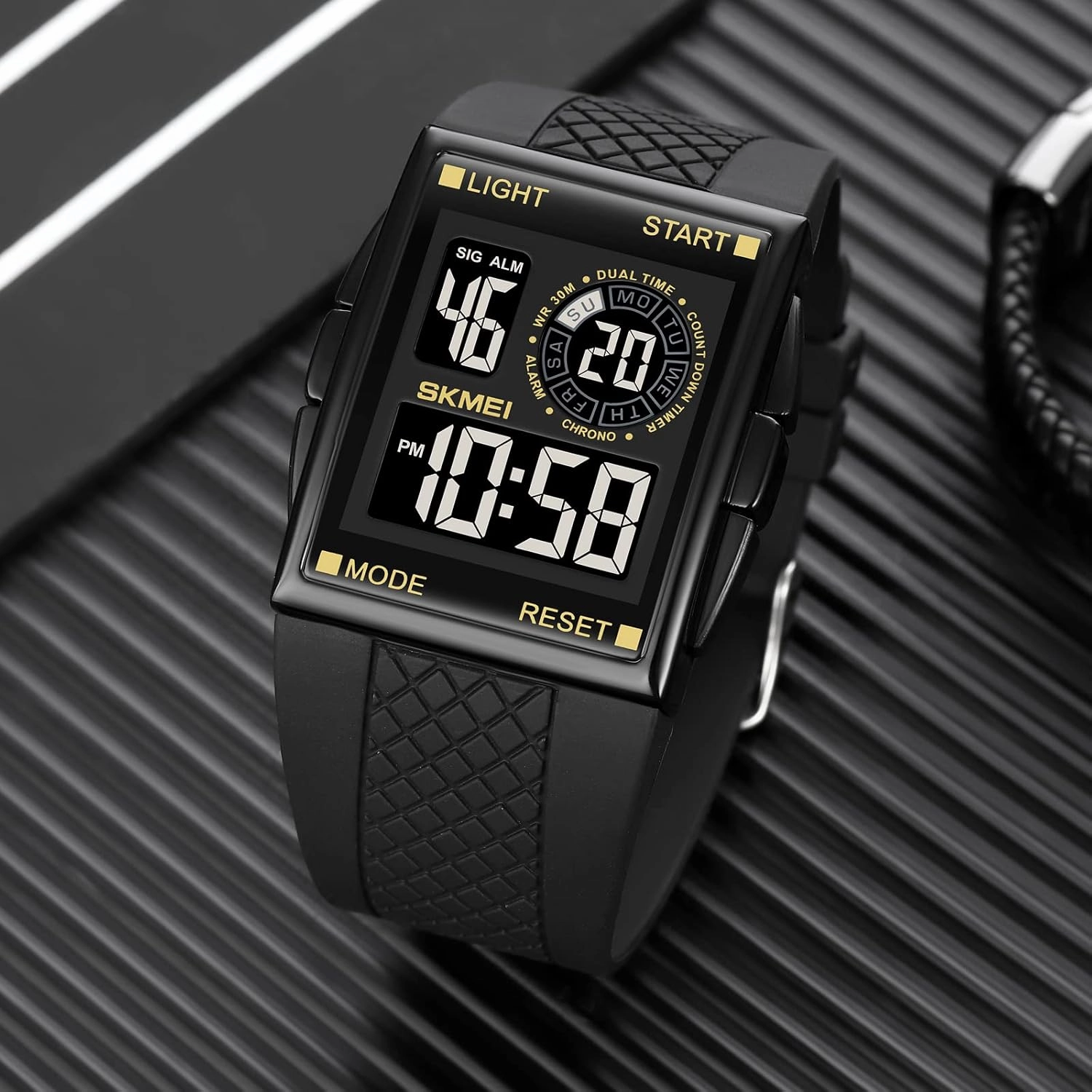 Gosasa Men Sports Military Watches Digital Airplane Shaped LED Light Waterproof Watches