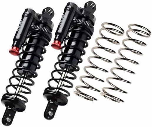 GPM Upgrades Aluminium 6061-T6 Front/Rear L-Shape Piggy Back (Built-in Piston Spring) Adjustable Spring Dampers for 1/6 4WD XRT 8S（78086-4） Rc Cars (Black)